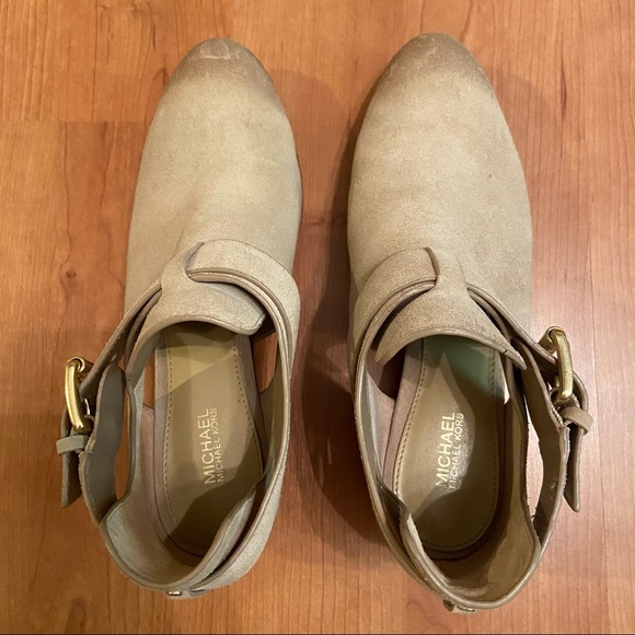 Michael Kors Suede Gold Buckle Booties - Picture 5 of 8